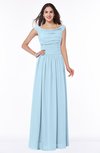 ColsBM Lillian Ice Blue Gorgeous A-line Short Sleeve Zip up Chiffon Floor Length Bridesmaid Dresses
