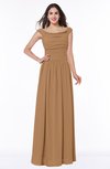 ColsBM Lillian Light Brown Gorgeous A-line Short Sleeve Zip up Chiffon Floor Length Bridesmaid Dresses