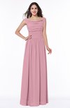 ColsBM Lillian Light Coral Gorgeous A-line Short Sleeve Zip up Chiffon Floor Length Bridesmaid Dresses