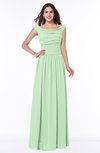 ColsBM Lillian Light Green Gorgeous A-line Short Sleeve Zip up Chiffon Floor Length Bridesmaid Dresses