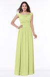 ColsBM Lillian Lime Green Gorgeous A-line Short Sleeve Zip up Chiffon Floor Length Bridesmaid Dresses