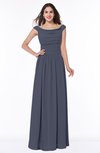 ColsBM Lillian Nightshadow Blue Gorgeous A-line Short Sleeve Zip up Chiffon Floor Length Bridesmaid Dresses