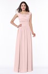 ColsBM Lillian Pastel Pink Gorgeous A-line Short Sleeve Zip up Chiffon Floor Length Bridesmaid Dresses