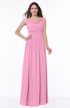 ColsBM Lillian Pink Gorgeous A-line Short Sleeve Zip up Chiffon Floor Length Bridesmaid Dresses