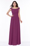 ColsBM Lillian Raspberry Gorgeous A-line Short Sleeve Zip up Chiffon Floor Length Bridesmaid Dresses
