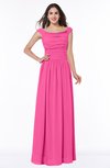 ColsBM Lillian Rose Pink Gorgeous A-line Short Sleeve Zip up Chiffon Floor Length Bridesmaid Dresses