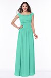 ColsBM Lillian Seafoam Green Gorgeous A-line Short Sleeve Zip up Chiffon Floor Length Bridesmaid Dresses