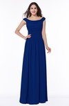 ColsBM Lillian Sodalite Blue Gorgeous A-line Short Sleeve Zip up Chiffon Floor Length Bridesmaid Dresses