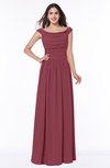 ColsBM Lillian Wine Gorgeous A-line Short Sleeve Zip up Chiffon Floor Length Bridesmaid Dresses