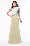 ColsBM Ariella Champagne Modest Fishtail One Shoulder Sleeveless Satin Sweep Train Bridesmaid Dresses