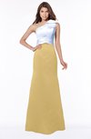 ColsBM Ariella Gold Modest Fishtail One Shoulder Sleeveless Satin Sweep Train Bridesmaid Dresses