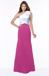 ColsBM Ariella Hot Pink Modest Fishtail One Shoulder Sleeveless Satin Sweep Train Bridesmaid Dresses