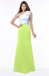 ColsBM Ariella Lime Green Modest Fishtail One Shoulder Sleeveless Satin Sweep Train Bridesmaid Dresses