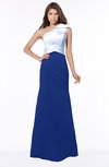 ColsBM Ariella Nautical Blue Modest Fishtail One Shoulder Sleeveless Satin Sweep Train Bridesmaid Dresses
