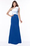 ColsBM Ariella Royal Blue Modest Fishtail One Shoulder Sleeveless Satin Sweep Train Bridesmaid Dresses