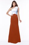 ColsBM Ariella Rust Modest Fishtail One Shoulder Sleeveless Satin Sweep Train Bridesmaid Dresses