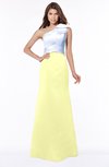 ColsBM Ariella Wax Yellow Modest Fishtail One Shoulder Sleeveless Satin Sweep Train Bridesmaid Dresses