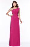 ColsBM Eliana Beetroot Purple Glamorous A-line Short Sleeve Zip up Chiffon Floor Length Bridesmaid Dresses