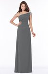 ColsBM Eliana Grey Glamorous A-line Short Sleeve Zip up Chiffon Floor Length Bridesmaid Dresses