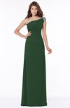 ColsBM Eliana Hunter Green Glamorous A-line Short Sleeve Zip up Chiffon Floor Length Bridesmaid Dresses