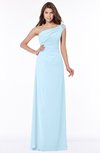 ColsBM Eliana Ice Blue Glamorous A-line Short Sleeve Zip up Chiffon Floor Length Bridesmaid Dresses