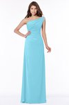 ColsBM Eliana Light Blue Glamorous A-line Short Sleeve Zip up Chiffon Floor Length Bridesmaid Dresses