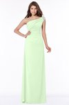 ColsBM Eliana Pale Green Glamorous A-line Short Sleeve Zip up Chiffon Floor Length Bridesmaid Dresses