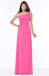 ColsBM Eliana Rose Pink Glamorous A-line Short Sleeve Zip up Chiffon Floor Length Bridesmaid Dresses