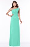 ColsBM Eliana Seafoam Green Glamorous A-line Short Sleeve Zip up Chiffon Floor Length Bridesmaid Dresses