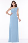 ColsBM Eliana Sky Blue Glamorous A-line Short Sleeve Zip up Chiffon Floor Length Bridesmaid Dresses