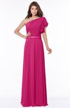 ColsBM Alexia Beetroot Purple Modest A-line Zip up Chiffon Floor Length Ruching Bridesmaid Dresses