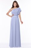 ColsBM Alexia Blue Heron Modest A-line Zip up Chiffon Floor Length Ruching Bridesmaid Dresses