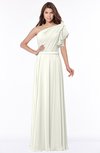 ColsBM Alexia Cream Modest A-line Zip up Chiffon Floor Length Ruching Bridesmaid Dresses