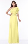 ColsBM Alexia Daffodil Modest A-line Zip up Chiffon Floor Length Ruching Bridesmaid Dresses