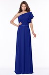 ColsBM Alexia Electric Blue Modest A-line Zip up Chiffon Floor Length Ruching Bridesmaid Dresses