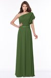 ColsBM Alexia Garden Green Modest A-line Zip up Chiffon Floor Length Ruching Bridesmaid Dresses