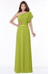 ColsBM Alexia Green Oasis Modest A-line Zip up Chiffon Floor Length Ruching Bridesmaid Dresses