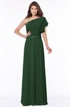 ColsBM Alexia Hunter Green Modest A-line Zip up Chiffon Floor Length Ruching Bridesmaid Dresses