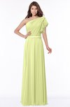 ColsBM Alexia Lime Sherbet Modest A-line Zip up Chiffon Floor Length Ruching Bridesmaid Dresses