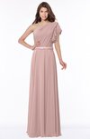 ColsBM Alexia Nectar Pink Modest A-line Zip up Chiffon Floor Length Ruching Bridesmaid Dresses