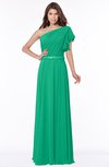 ColsBM Alexia Pepper Green Modest A-line Zip up Chiffon Floor Length Ruching Bridesmaid Dresses