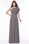 ColsBM Alexia Ridge Grey Modest A-line Zip up Chiffon Floor Length Ruching Bridesmaid Dresses