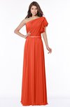 ColsBM Alexia Tangerine Tango Modest A-line Zip up Chiffon Floor Length Ruching Bridesmaid Dresses