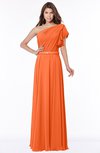 ColsBM Alexia Tangerine Modest A-line Zip up Chiffon Floor Length Ruching Bridesmaid Dresses