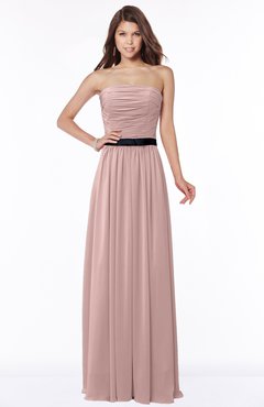 ColsBM Jaliyah Blush Pink Mature A-line Strapless Zip up Chiffon Bridesmaid Dresses