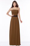 ColsBM Jaliyah Brown Mature A-line Strapless Zip up Chiffon Bridesmaid Dresses