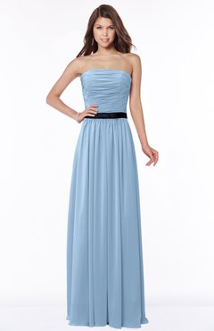 ColsBM Jaliyah Dusty Blue Mature A-line Strapless Zip up Chiffon Bridesmaid Dresses