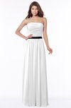 ColsBM Jaliyah White Mature A-line Strapless Zip up Chiffon Bridesmaid Dresses