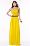 ColsBM Jaliyah Yellow Mature A-line Strapless Zip up Chiffon Bridesmaid Dresses