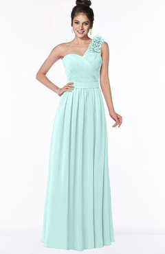 ColsBM Elisa Blue Glass Simple A-line One Shoulder Half Backless Chiffon Flower Bridesmaid Dresses